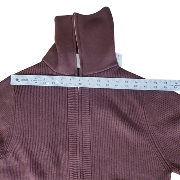 Varley Enrico Zip-through Ribbed Knit Jacket Coffee Bean Relaxed - Picture 8 of 13